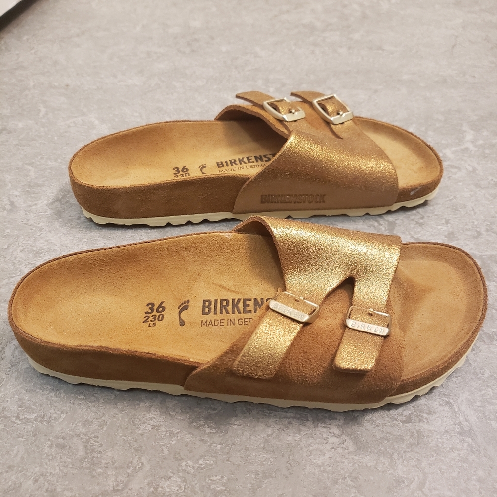 Bronze Gold Birkenstocks